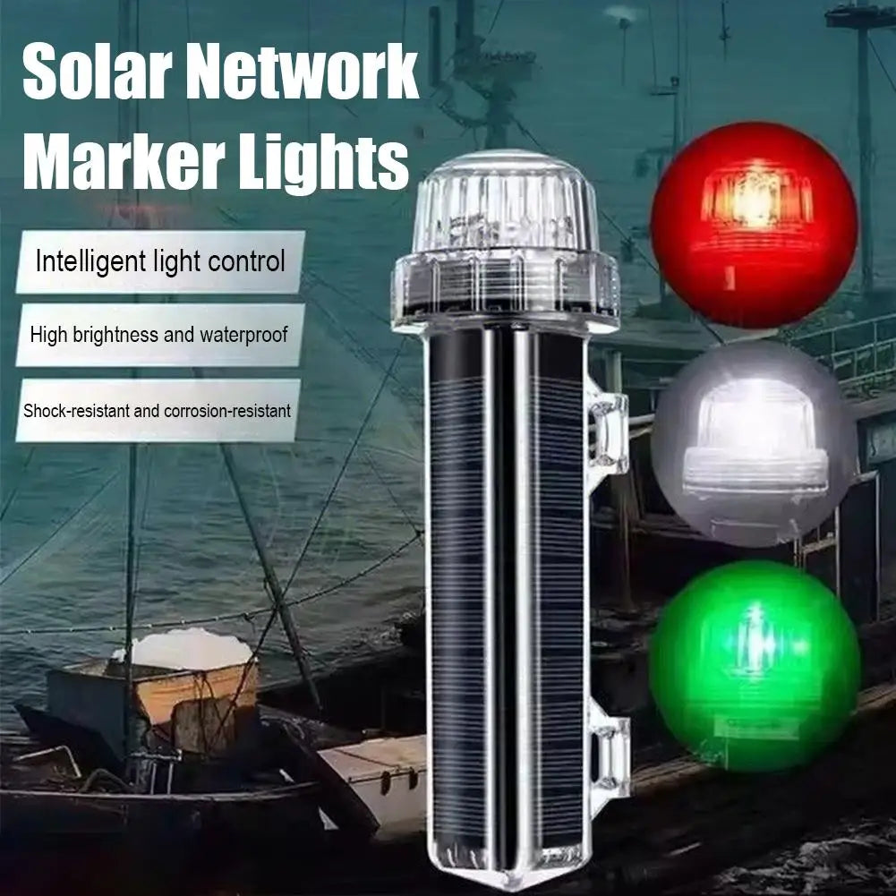 Solar Marine Warning Light | Waterproof Night Fishing Signal Lamp Marine Signal Light Peaceful Pleasures Health and Wellness