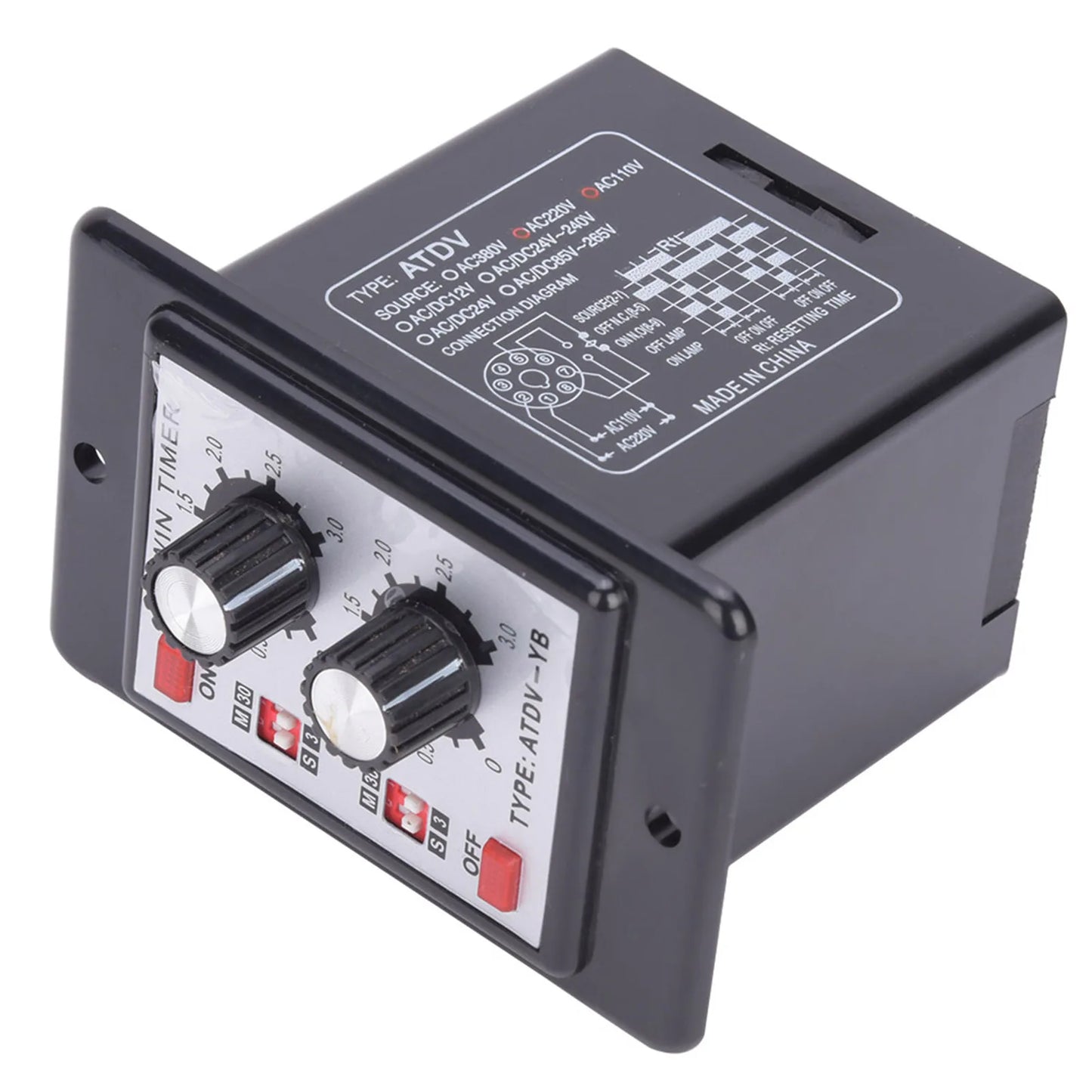 ATDV Relay Off Timer YB AC110V 220V 50 60Hz Knob Control Time Switch