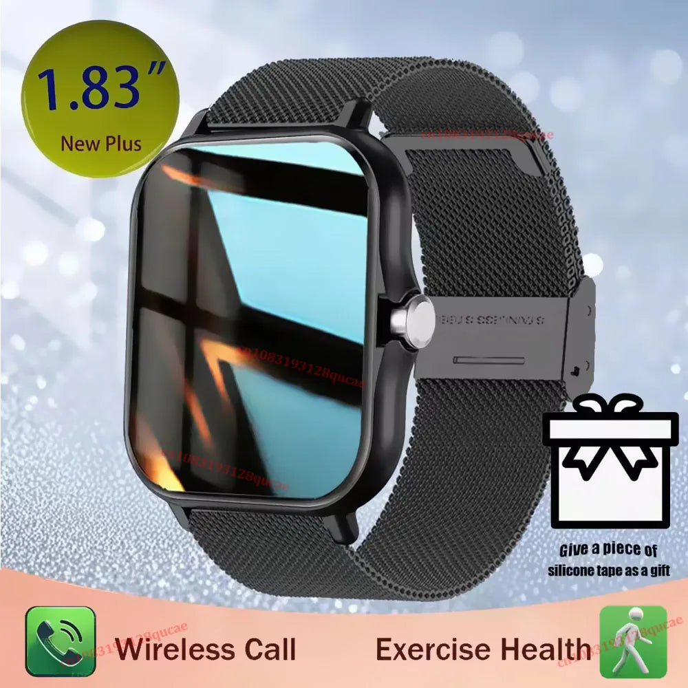 Sports Smartwatch 2026 Color Screen Bluetooth Calls Monitoring Men Smart Watch Connect Phone Women Fitness Calories Alarm Clock Peaceful Pleasures Health and Wellness Black Milan