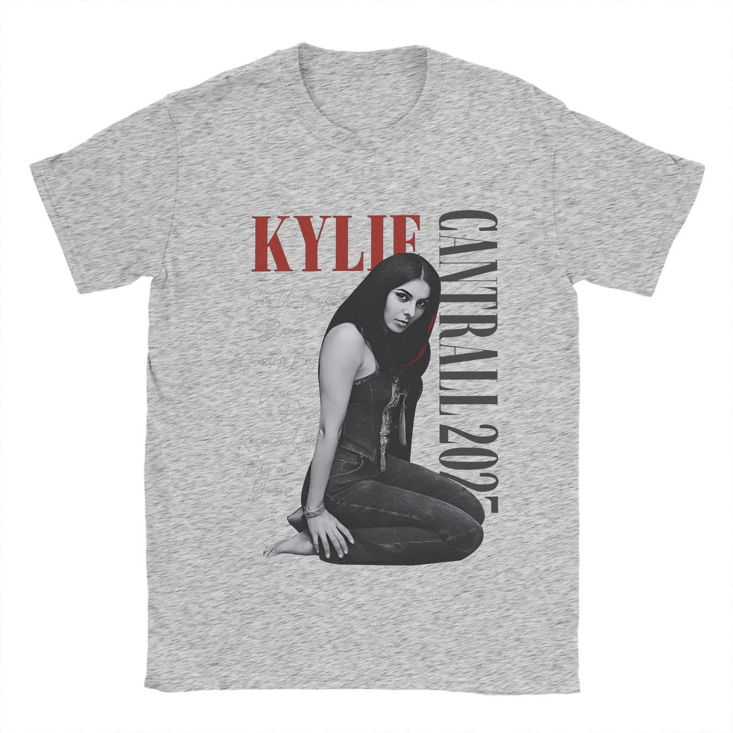 Men Kylie Cantrall T Shirts Collide Tour 2025 100% Cotton Clothing Hipster Short Sleeve Round Collar Tees Classic T-Shirt Peaceful Pleasures Health and Wellness GRAY S