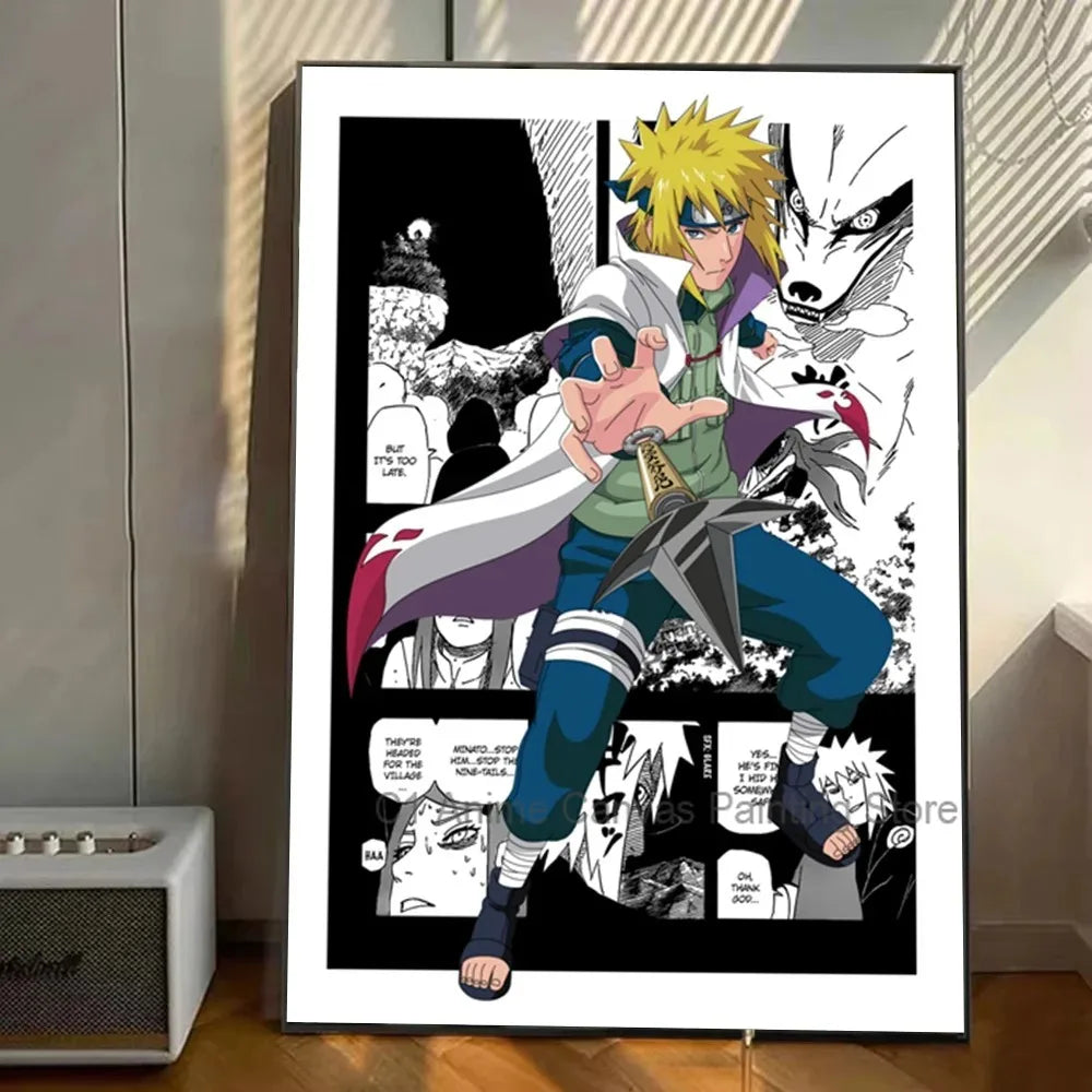 Japanese N-naruto Anime Poster Canvas Art Wall Murals Decor Game Room Decor Gifts Kawaii HD Painting Cat Cars Peaceful Pleasures Health and Wellness C1-80-8 55x75cm