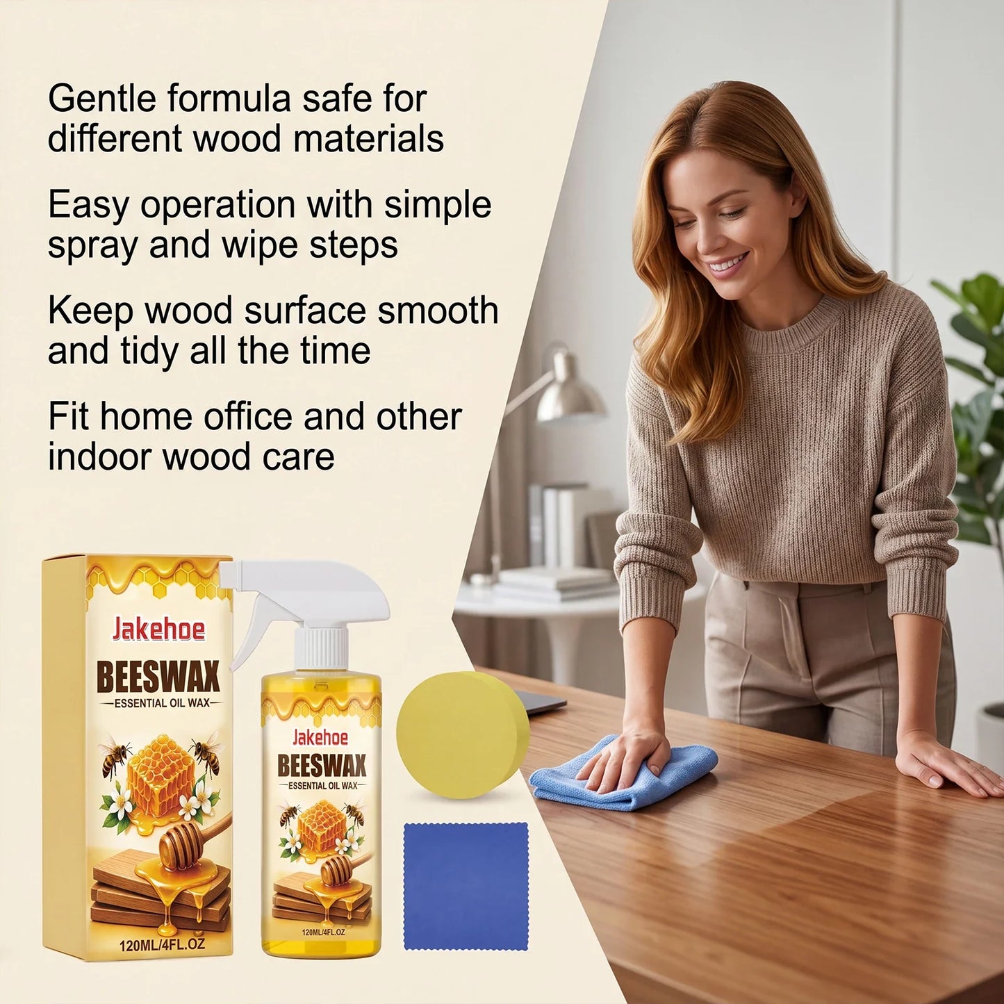 JAKEHOE Beeswax Wood Polish Spray – Furniture & Floor Restorer
