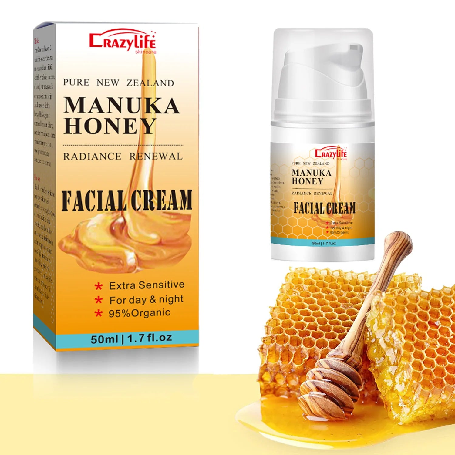 50ml NewZealand Bee Venom Honey Facial Cream Firming Lifting Skin Treatment Facial Cream Calming Night Cream Peaceful Pleasures Health and Wellness