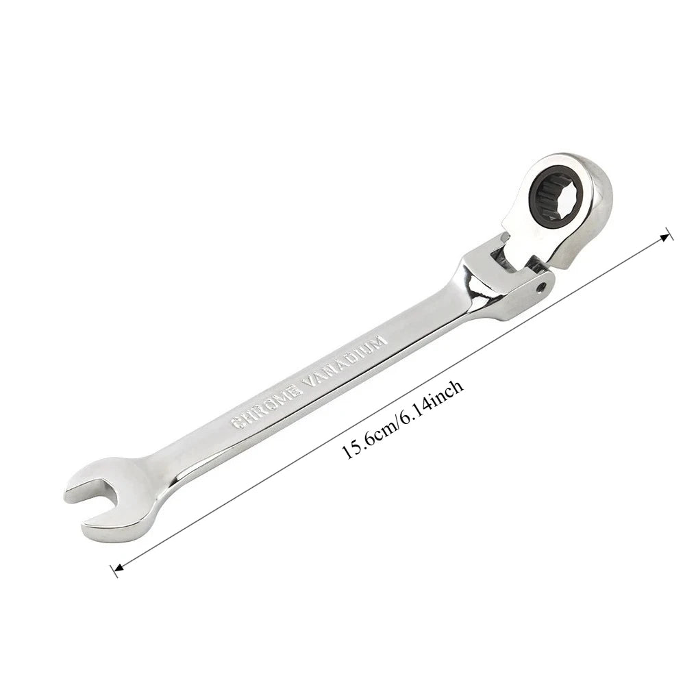 1-Piece Ratchet Wrench of Keys Spanner Hand Tool 72-Tooth Ratcheting Flexible Head Mirror Finish Adjustable Wrench Tools Peaceful Pleasures Health and Wellness 10mm