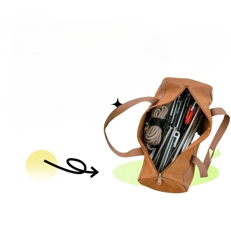 Outdoor Camping Accessory Storage Bag Tent Guy Ropes Stakes Tools Storage Bag Cylindrical Stake Storage Bag Cylindrical Bag Peaceful Pleasures Health and Wellness