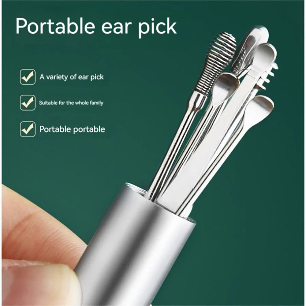 6-Piece Stainless Steel Ear Wax Remover & Earpick Kit