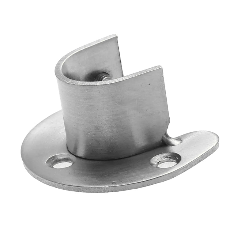 1Pc Stainless Steel Flange Seat Wardrobe Hanger Rod Tube Hook Fixed Support Bracket Seat Fixing Hardware Accessories Curtain Rod Peaceful Pleasures Health and Wellness
