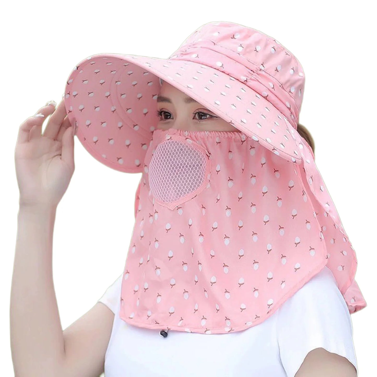 Women Sun Hat With Full Face And Neck Protect For Summer Outdoor Activities Peaceful Pleasures Health and Wellness Light pink