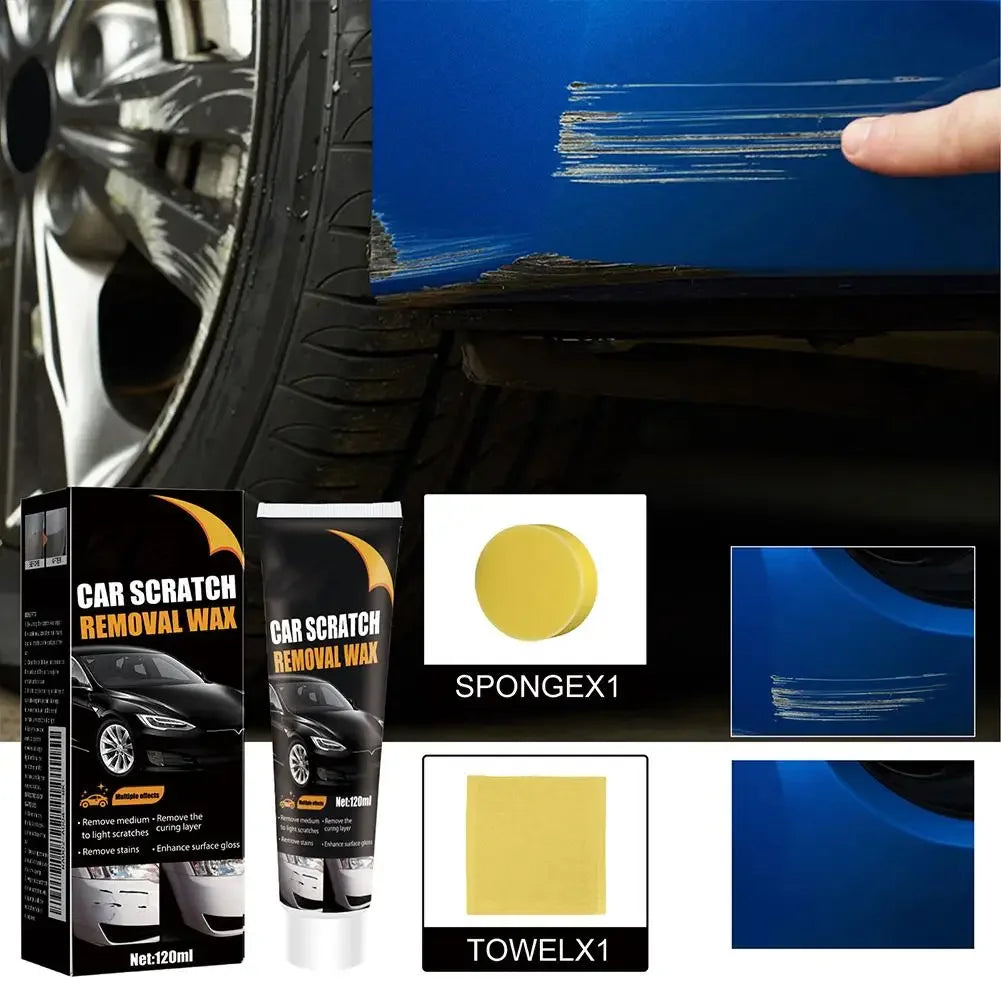 Car Scratch Repair Wax with Sponge Paint Care Polishing Anti-Scratch Protection Swirl Remover Multi-Purpose Maintenance Wax Peaceful Pleasures Health and Wellness