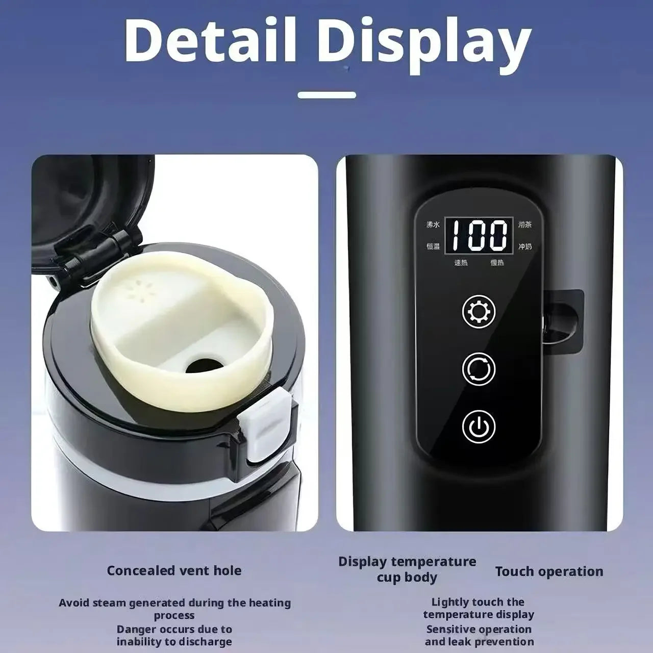 Car Electric Kettle 12V/24V Universal Heating Cup 304 Stainless Steel 500ML Capacity Constant Temperature Unrestricted Current Peaceful Pleasures Health and Wellness