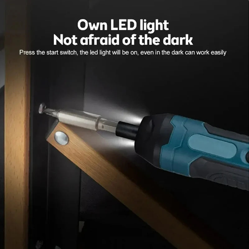 Mini Cordless Electric Screwdriver 1300mAh Rechargeable,Adjustable Torque Power Drill Multi-function Home DIY Repair Tool Peaceful Pleasures Health and Wellness