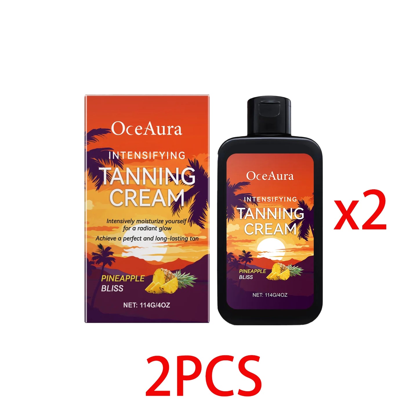 OceAura Self Tanning Lotion – Sunless Bronzer with Coconut Oil