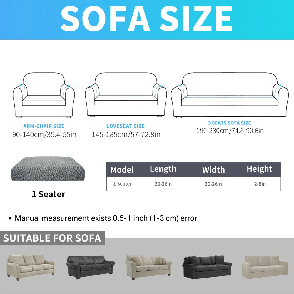 Stretch Thicken Couch Covers Jacquard Sofa Slipcover 1/2/3 Seater Cushion Couch Cover Elastic Sofa Cover Furniture Protector Peaceful Pleasures Health and Wellness