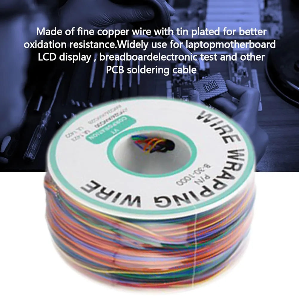 8-Wire Color Insulation Test Wrapping Cable Electrical Wire for Laptops Electronic Test PCB Soldering Fly Jumpers Wire Peaceful Pleasures Health and Wellness