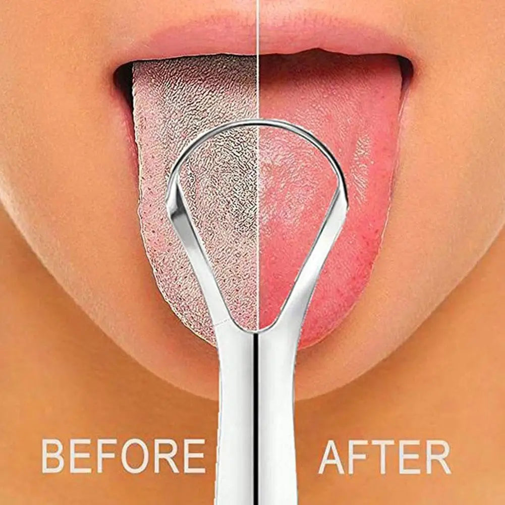 Clean Tongue Scraper Tongue Remover Halitosis Tongue Coating Oral Care Tongue Scraping Brush Stainless Steel Oral Cleaner Tools Peaceful Pleasures Health and Wellness