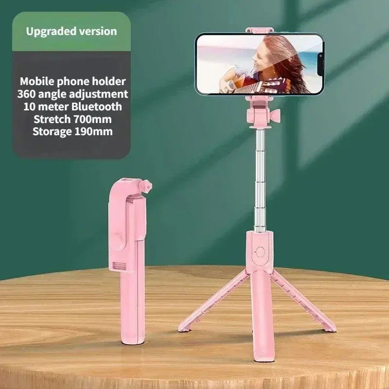 Selfie Stick Wireless Tripod Stand with Light Bluetooth Remote Extendable Tripod for iPhone Mobile Phone Live Streaming Peaceful Pleasures Health and Wellness Pink