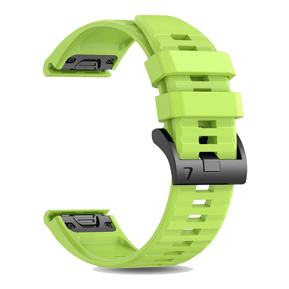 QuickFit 22mm 26mm Silicone Band for Garmin Fenix 7X 6X Forerunner