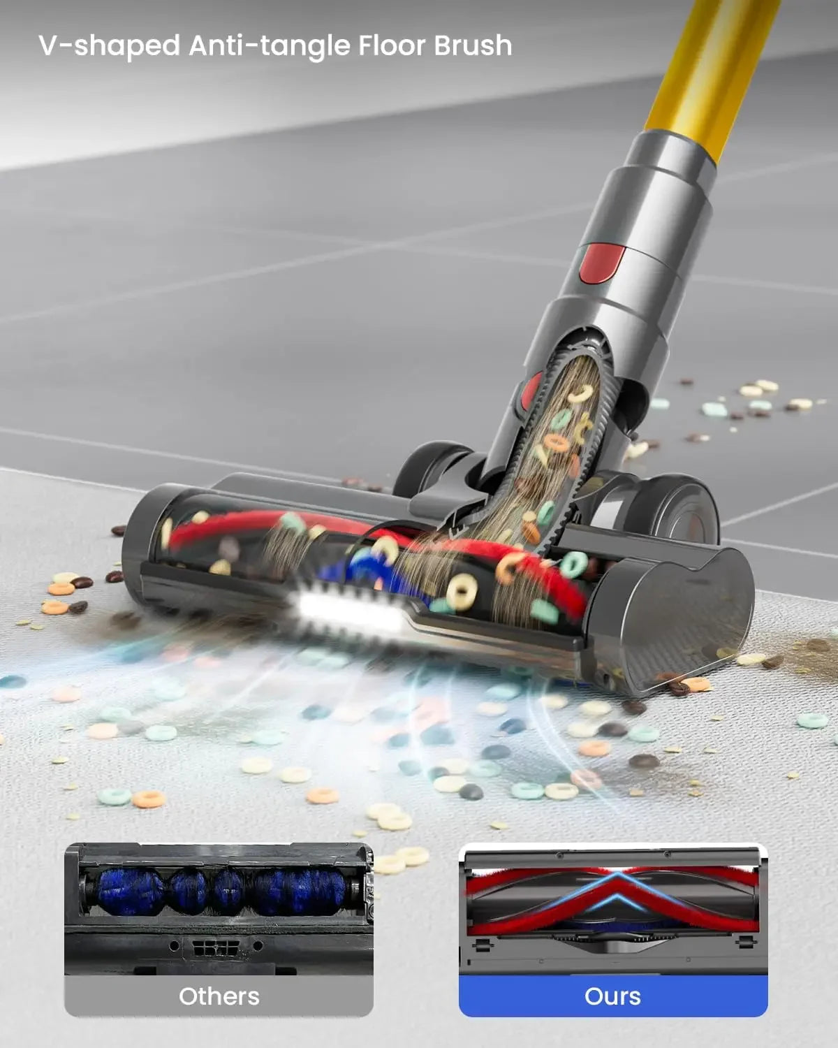 Cordless Vacuum Cleaner 650W 55KPA 70Mins, Self-Standing Stick Vacuum with Removable Battery for Pet Hair and All Floors Peaceful Pleasures Health and Wellness