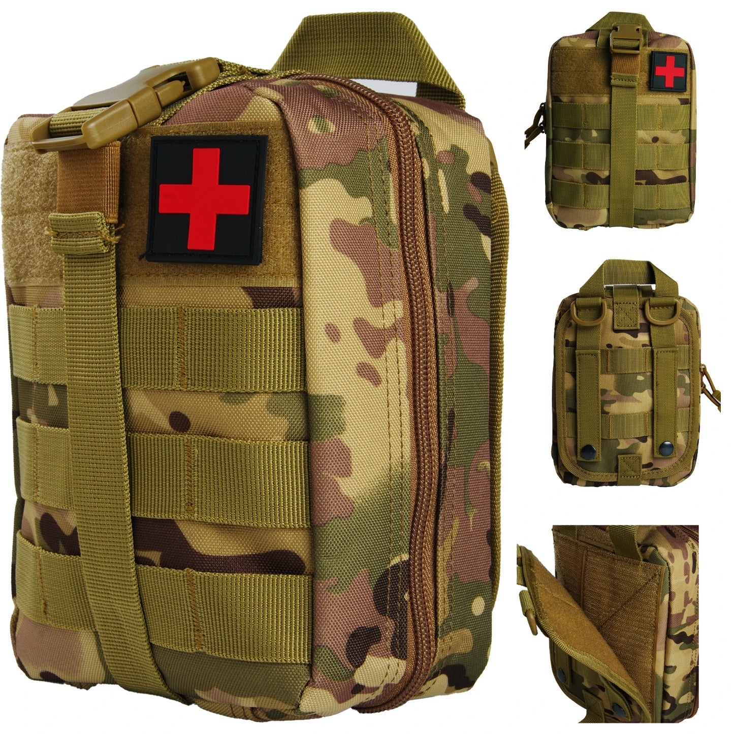 First Aid Bag Camping Tactical Medical Pouch EMT Emergency Survival Kit Hunting Outdoor Box Large Size 800D Nylon Bag Package Peaceful Pleasures Health and Wellness