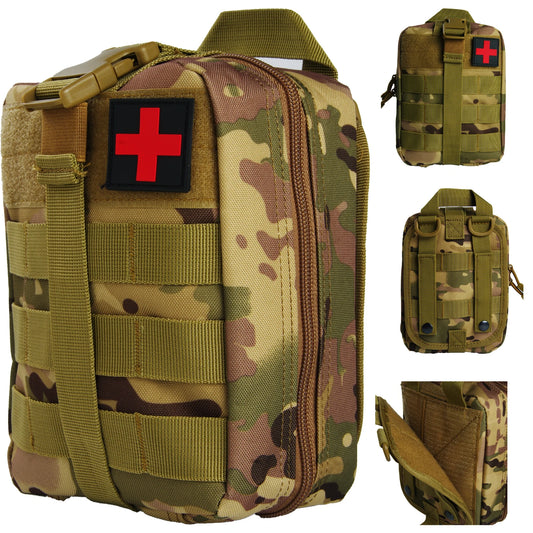 First Aid Bag Camping Tactical Medical Pouch EMT Emergency Survival Kit Hunting Outdoor Box Large Size 800D Nylon Bag Package Peaceful Pleasures Health and Wellness