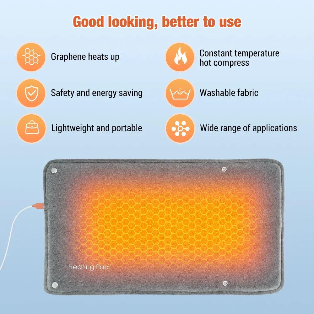 AFDEAL Graphene USB Heating Pad & Hand Warmer | 50°C Smart Thermostat