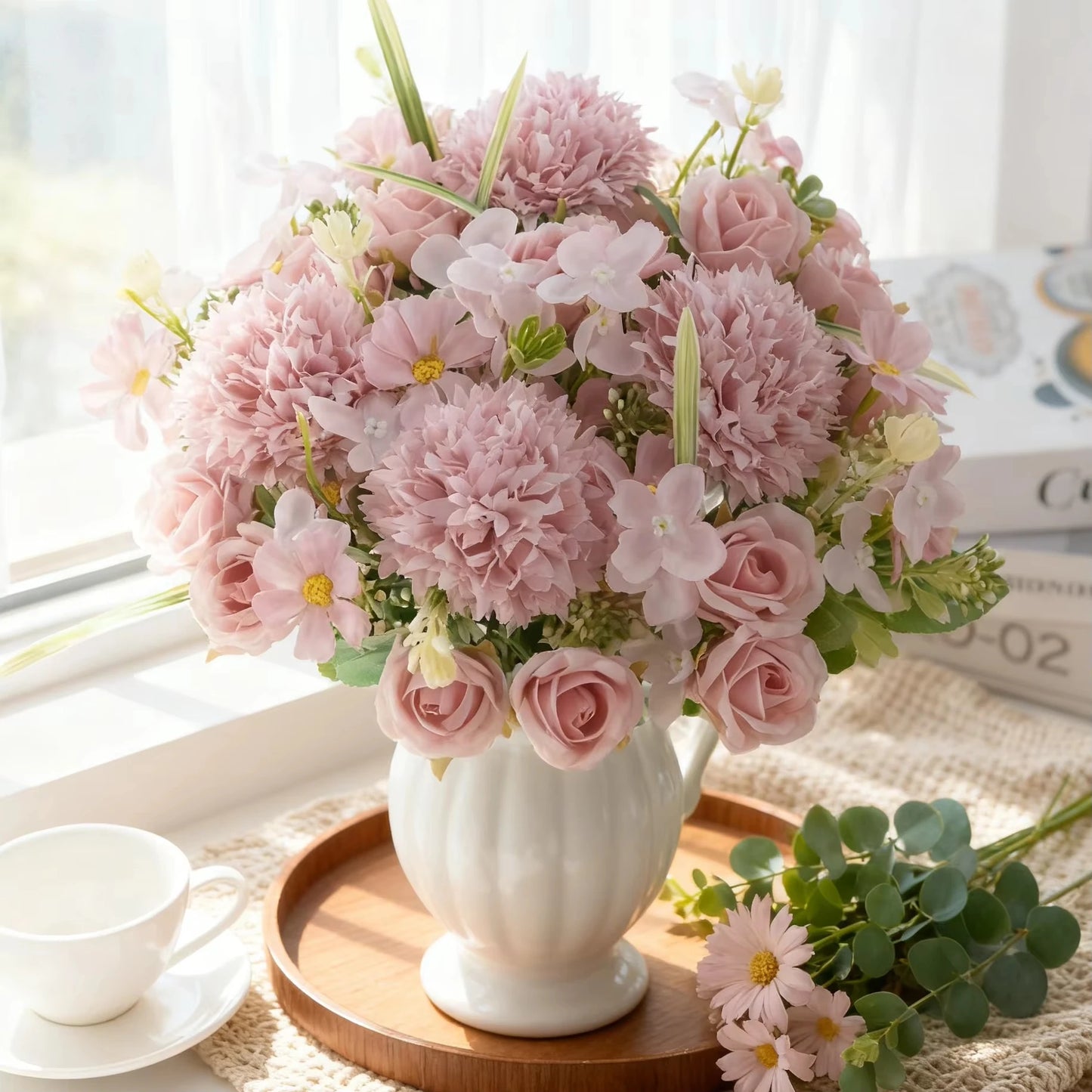 Artificial Silk Roses Wreath – Wedding, Home & Party Decor