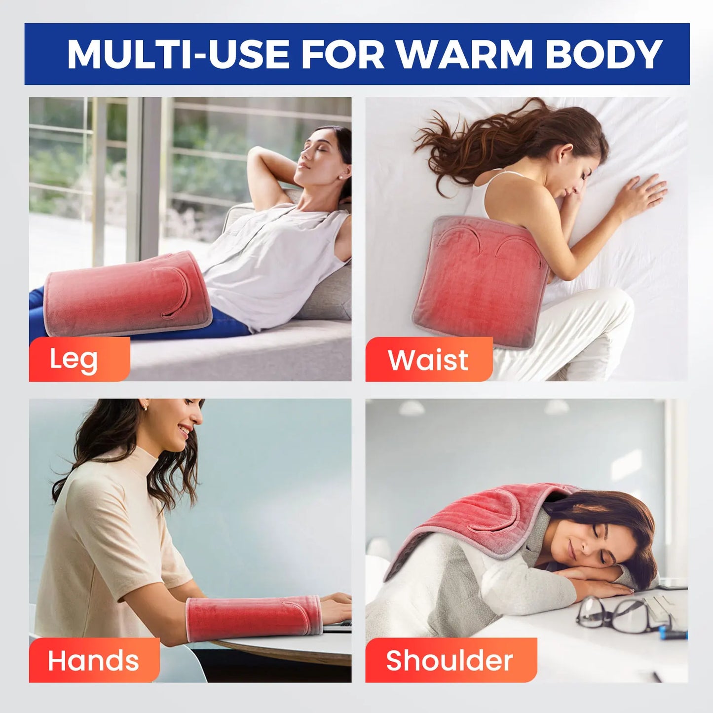 Household Electric Heating Pad Washable 100/220V Office Foot Hand Warming Mat Winter Body Shoulder Heater Blanket 9 Heat 4 Timer Peaceful Pleasures Health and Wellness