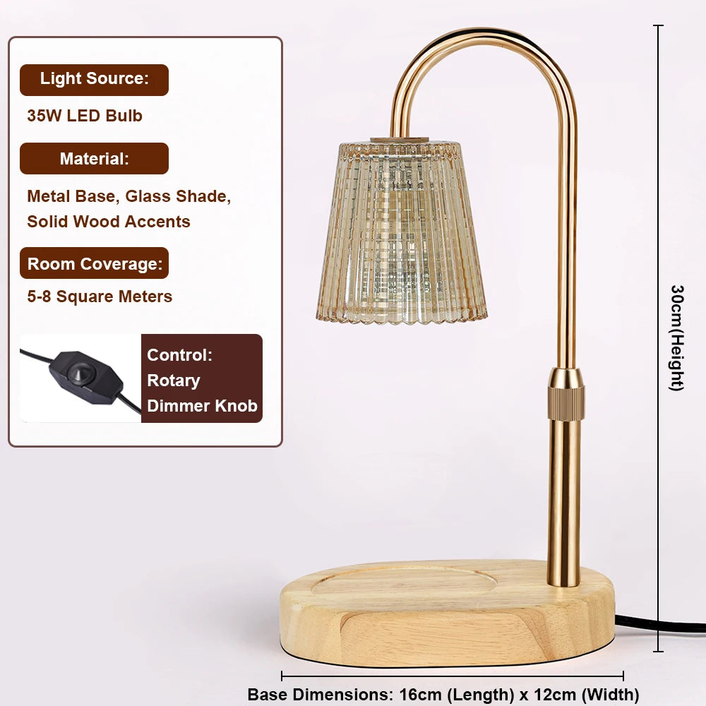 Stripe Candle Warmer Lamp | Dimmable Aromatherapy Ambient Light