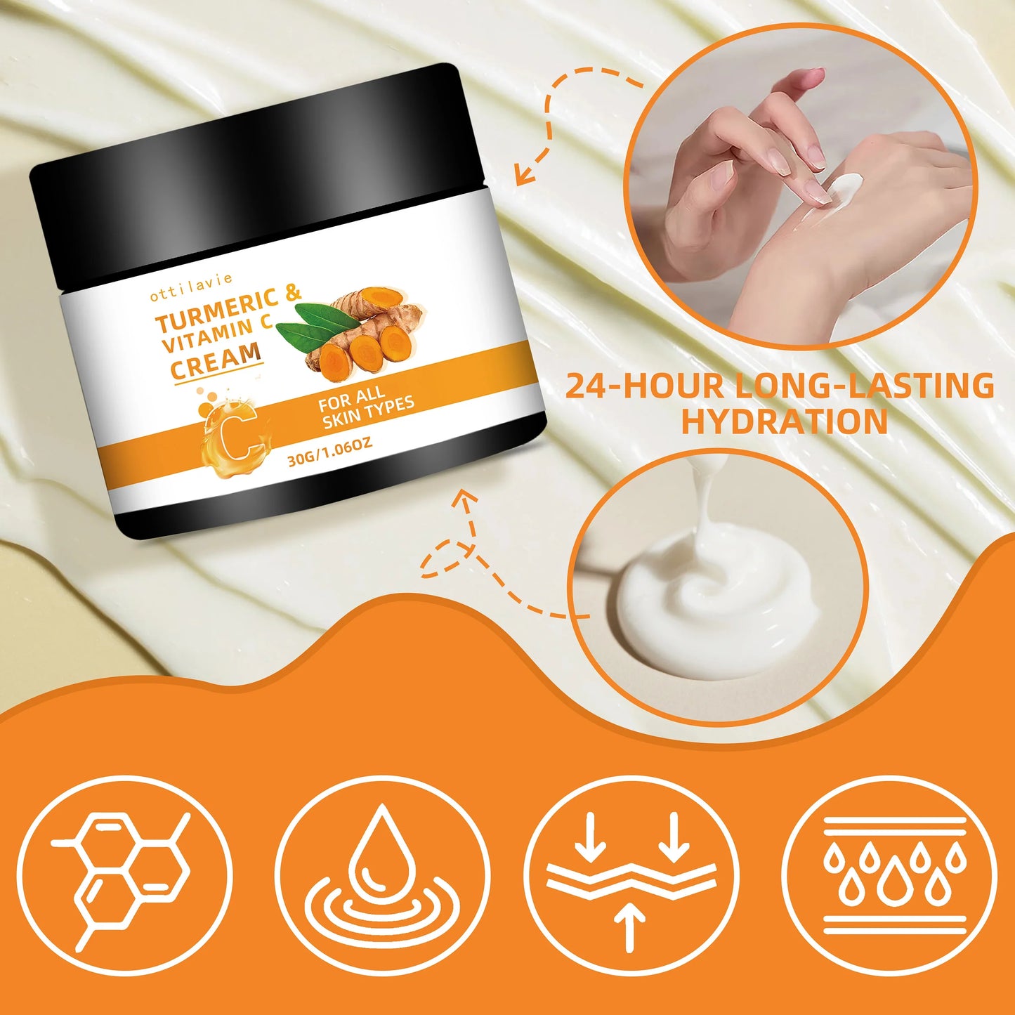 Turmeric & Vitamin C Cream 2pc Set – Hydrating, All Skin Types