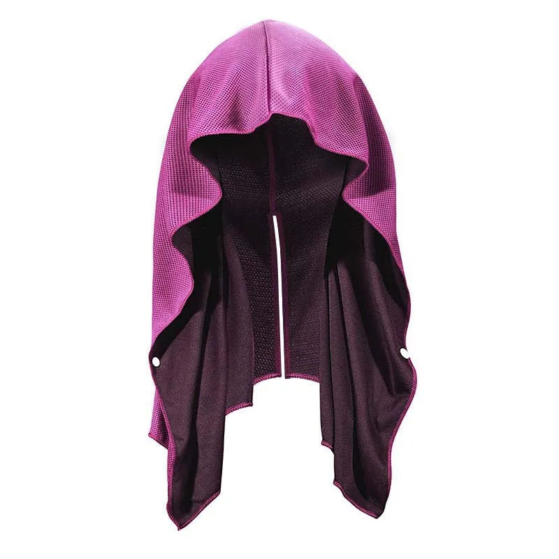 Outdoor Sports Sun Protection and Cooling Headscarf Gym Beach Camping U-shaped Cooling Sweatshirt Headscarf Quick-drying Towel Peaceful Pleasures Health and Wellness Rose red