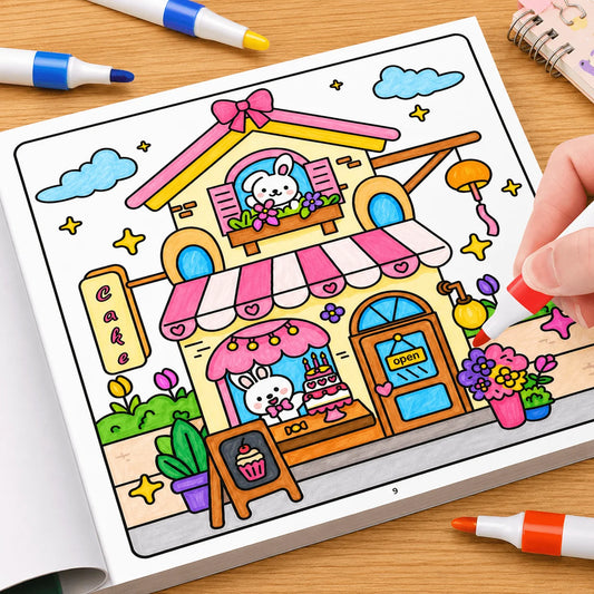 Cozy Friends Cute Animal Coloring Book 32 Pages Kawaii Cartoon Scenes Peaceful Pleasures Health and Wellness