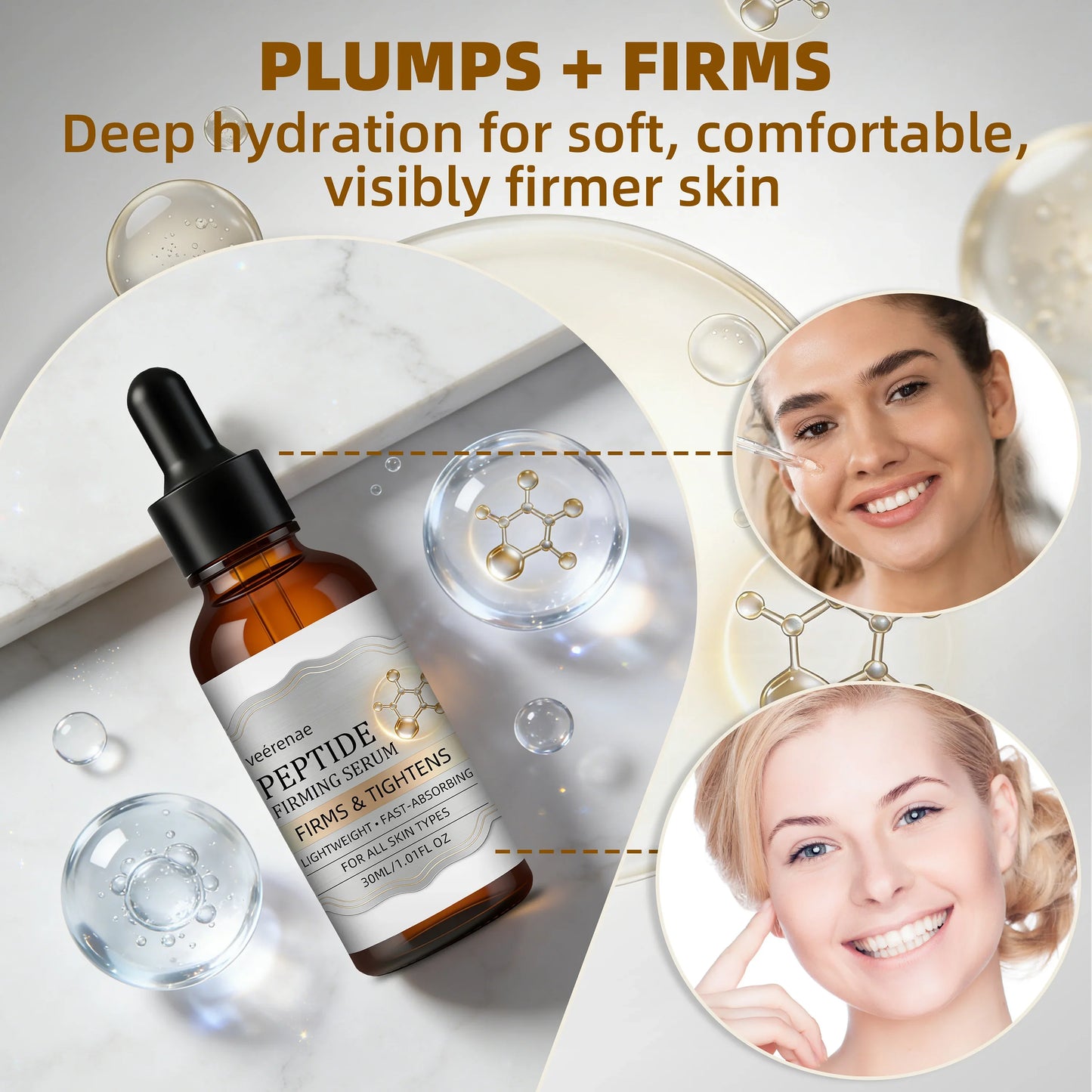 veérenae Peptide Firming Serum – Hydrating Face & Neck Essence