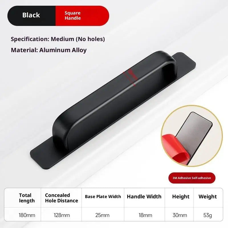 Drill-Free Adhesive Aluminum Door Handle for Sliding Doors