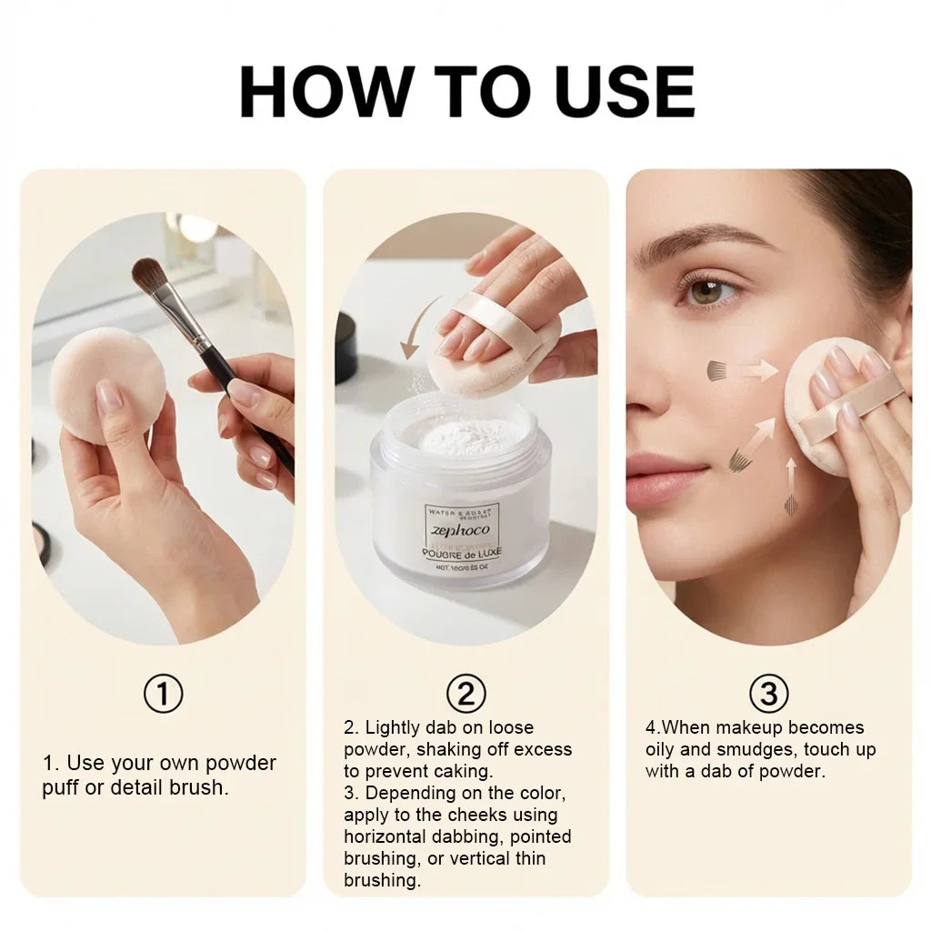 Ivory White Matte Setting Loose Powder – Long-Lasting, 15g
