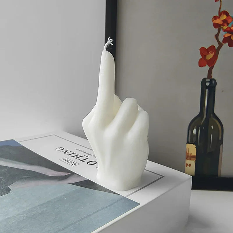 1pc Universal Creative Candles Middle Finger Shaped Gesture Scented Candles Durable Funny Quirky Gifts Home Decoration Ornaments Peaceful Pleasures Health and Wellness