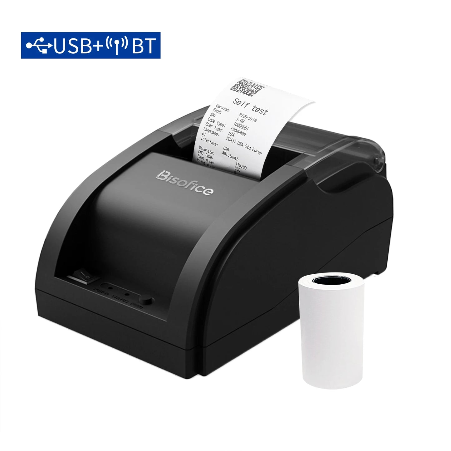 Arealer 58mm Wireless Thermal Receipt Printer USB Bluetooth