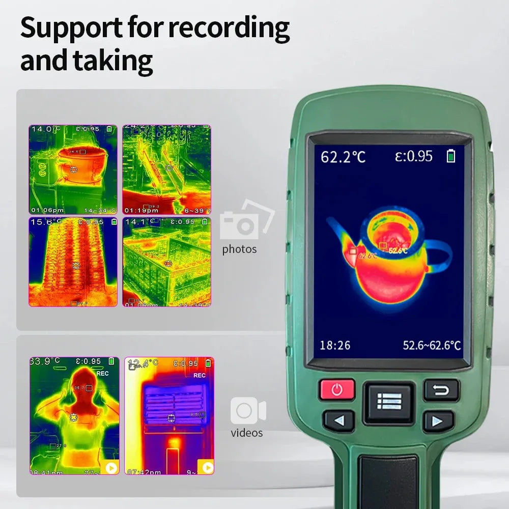 Infrared Thermal Imager Rechargeable Handheld Thermal Imaging Camera 440℃ Waterproof Dustproof Anti-Drop IR Thermal Detector Peaceful Pleasures Health and Wellness