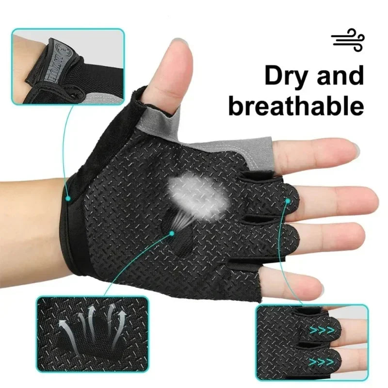 Fingerless Gym & Cycling Gloves – Anti-Slip, Men & Women Fingerless Cycling Gloves Peaceful Pleasures Health and Wellness