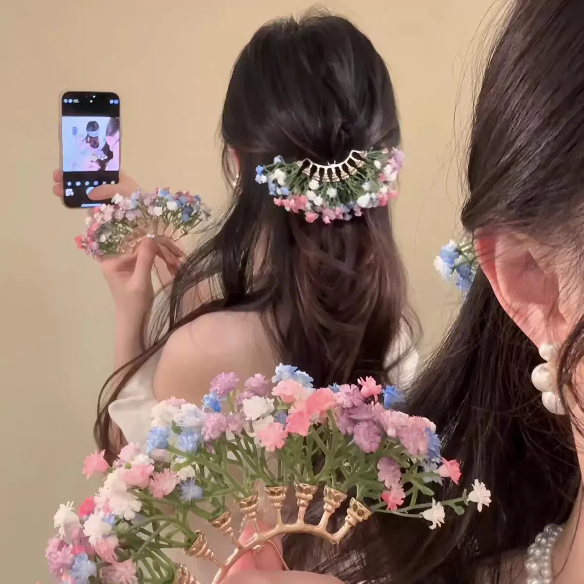 Baby's Breath Flower Hair Clip – Elegant Bridal Hairpin