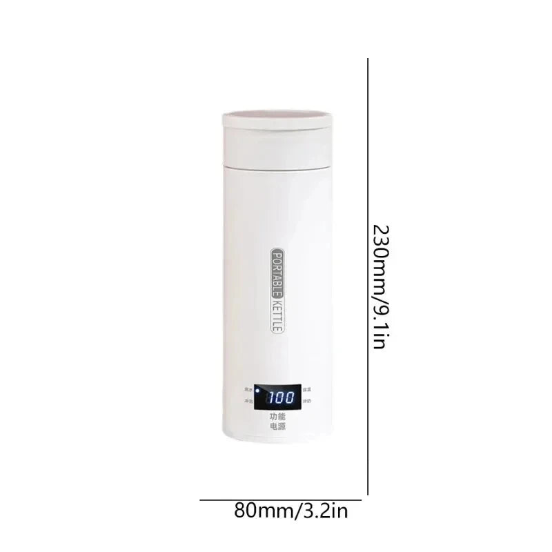 450ML Electric Kettles Portable Tea Coffee Kettle Travel Boil Water Thermal Cup Anti-Scald Water Bottle English Menu Peaceful Pleasures Health and Wellness