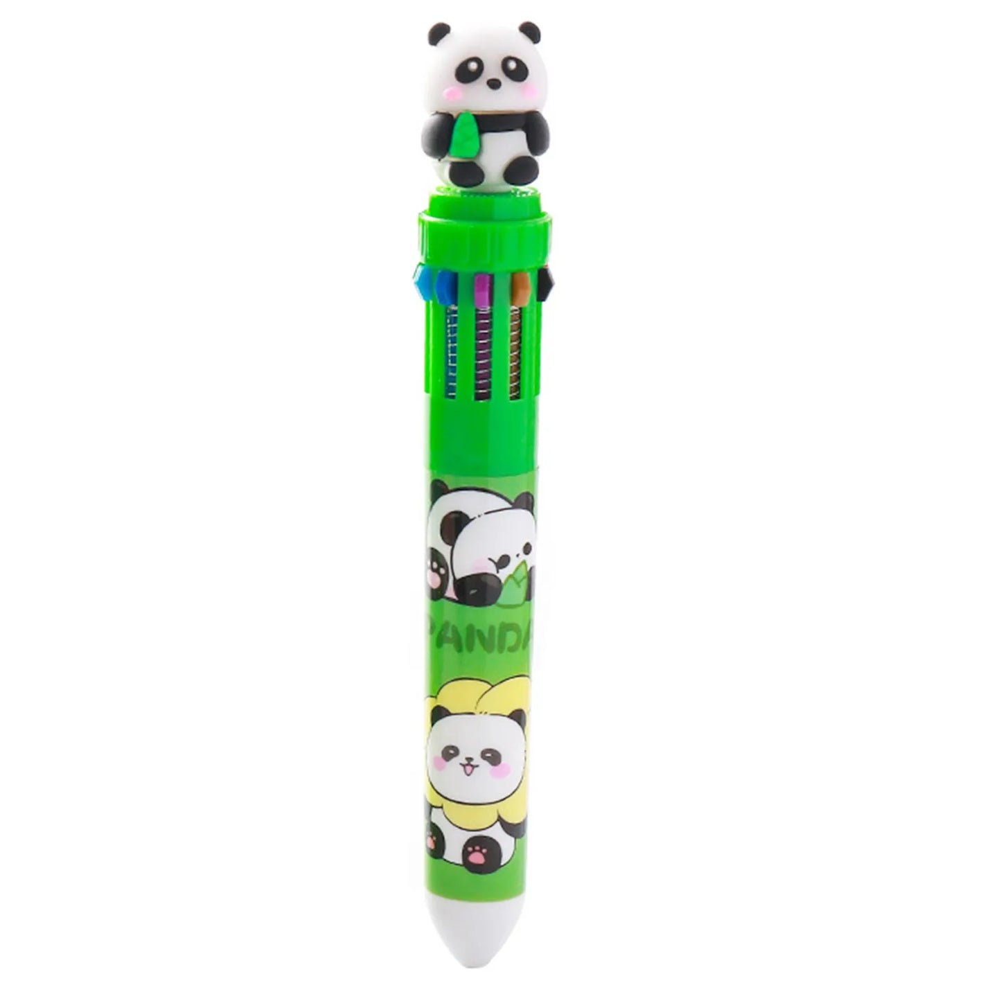 Cute Panda 10-in-1 Multicolor Ballpoint Pen | Kawaii Stationery