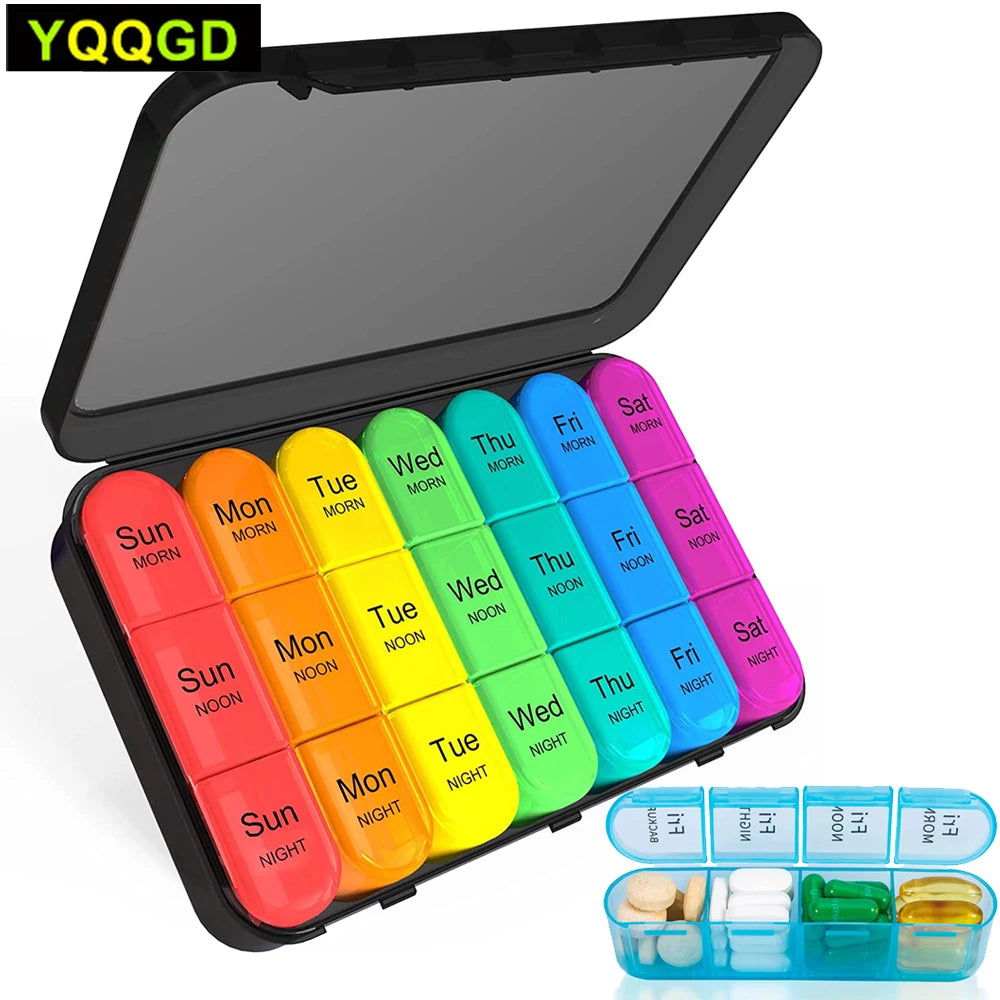 Weekly Pill Organizer,Daily Pill Box 7 Day,Large Travel Pill Case with 21 Compartment to Hold Medicine,Vitamin and Supplement Peaceful Pleasures Health and Wellness