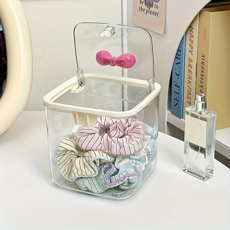 Hair Accessories Storage Organizer – Dustproof Vanity Box for Bathroom & Bedroom