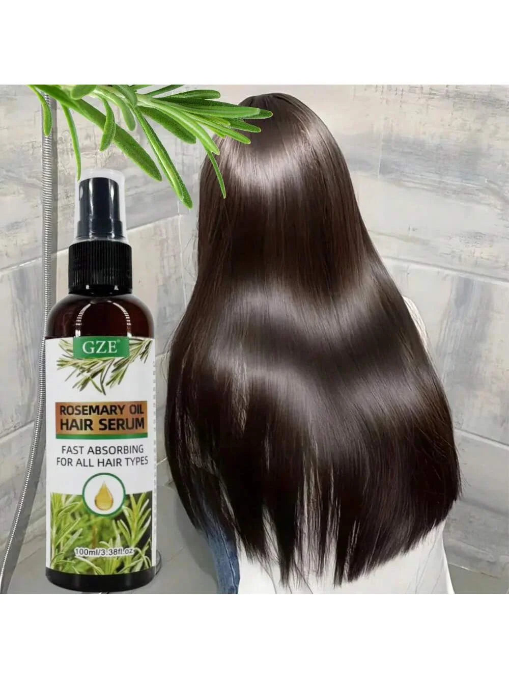 GZE Rosemary Oil Hair Serum Mist – Heat Protection & Repair Hair Serum Mist Peaceful Pleasures Health and Wellness