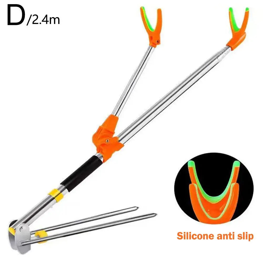 Telescopic Fishing Rod Holder 1.5–2.4m Adjustable Steel Stand