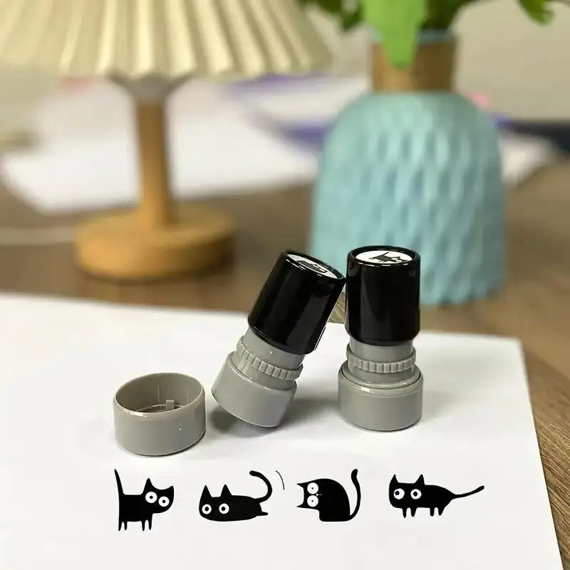 Cute Cartoon Stamps Lovely Small Black Cat Stamp DIY Scrapbooking Decoration Diary Collage Stationery DIY Craft Creations Peaceful Pleasures Health and Wellness