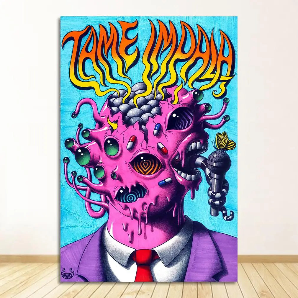And Prints Rock Music Band Tour Art Canvas Painting Wall Pictures For Living Room Home Decor New Tame Impala Psychedelic Poster Peaceful Pleasures Health and Wellness 2714-03 50x70cm Unframed