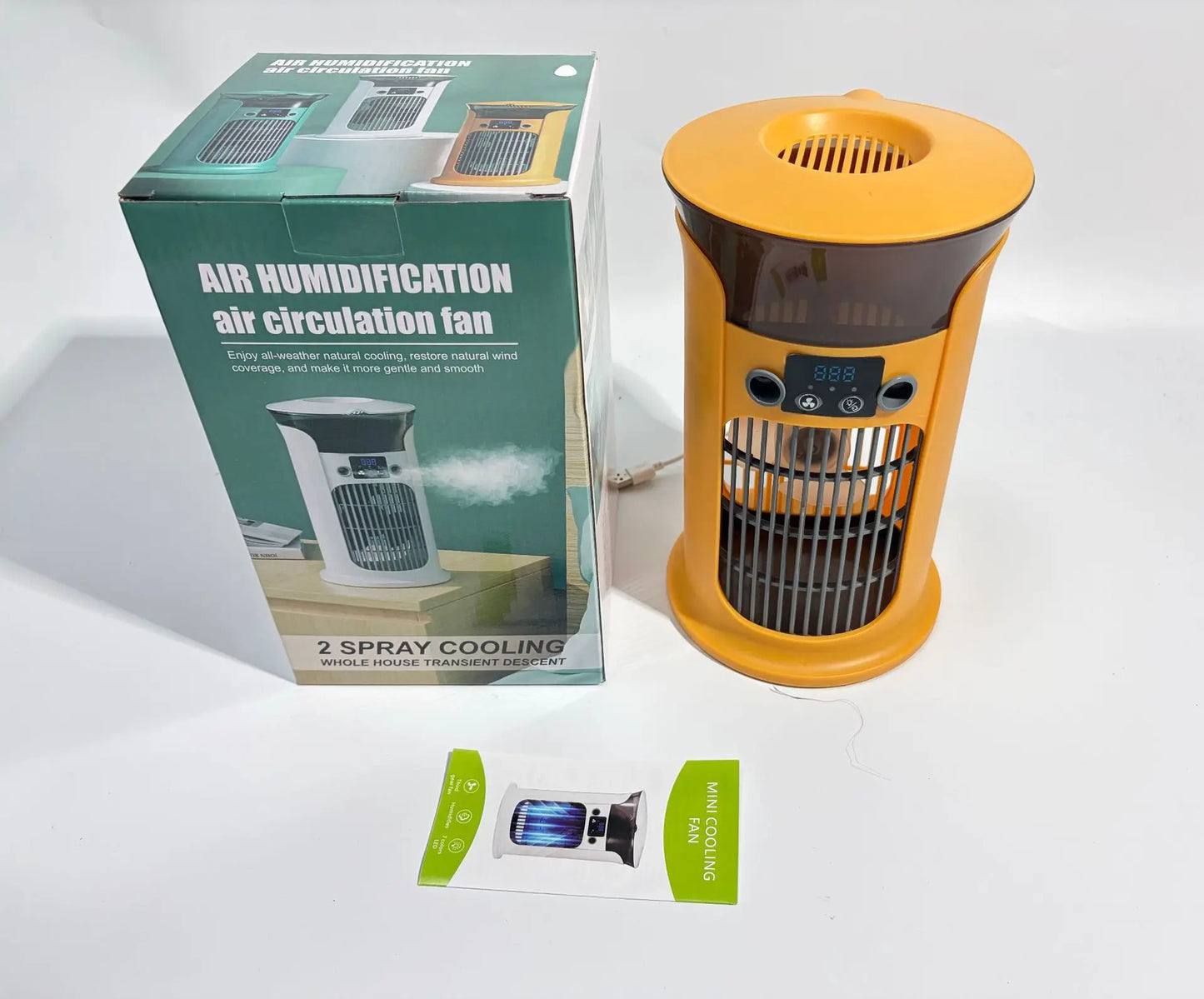 USB Mini Air Cooler Fan | Misting, Humidifier & Night Light