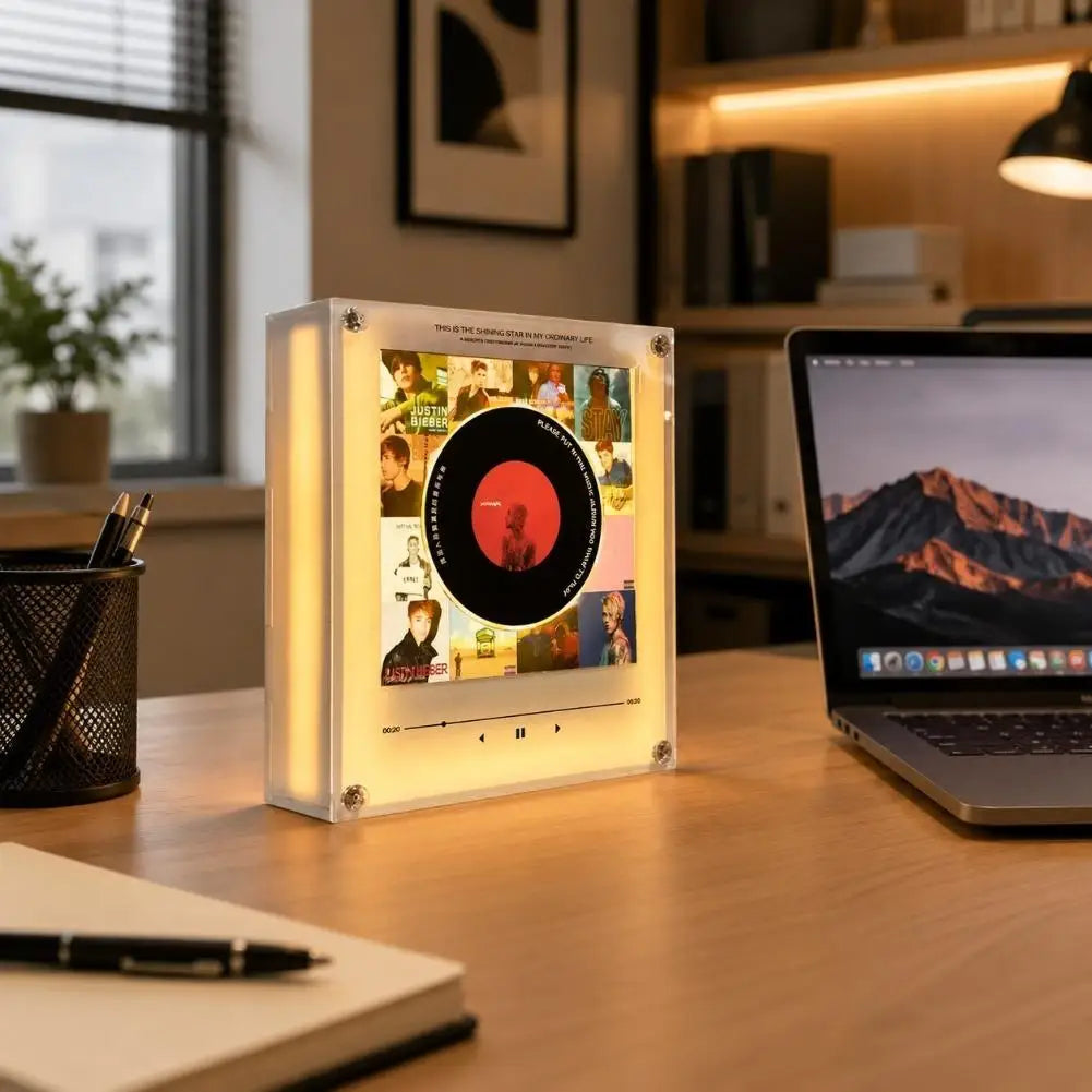 NFC Song Player Rotating Disc Night Light & Built-In Speaker