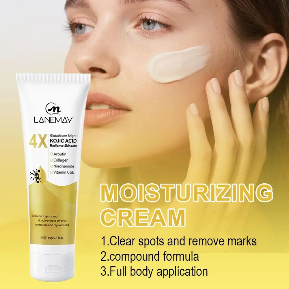 Glutathione & Kojic Acid Brightening Face Cream 60g – Dark Spot Corrector with Niacinamide & Vitamin C Peaceful Pleasures Health and Wellness